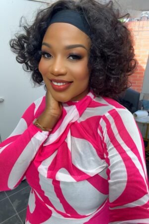 Indian Bouncy Black Band wig(medium)