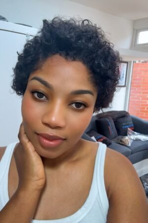 Black Baby Curls Frontal Wig(medium )